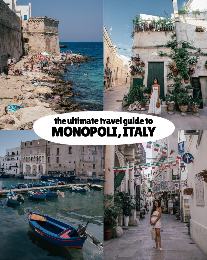 A complete travel guide to Monopoli in Puglia, Italy including the best places to visit, beaches, viewpoints, hotels, restaurants, travel tips and more.