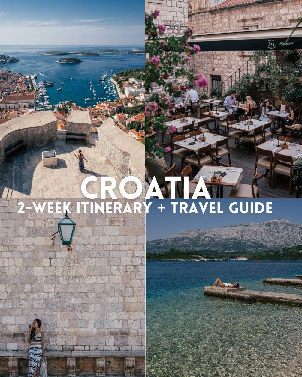 A complete 2-week Croatia itinerary and travel guide including the best Old Towns, beaches, islands, hikes, viewpoints, Croatia photo locations, hotels, restaurants, cliff bars and more.