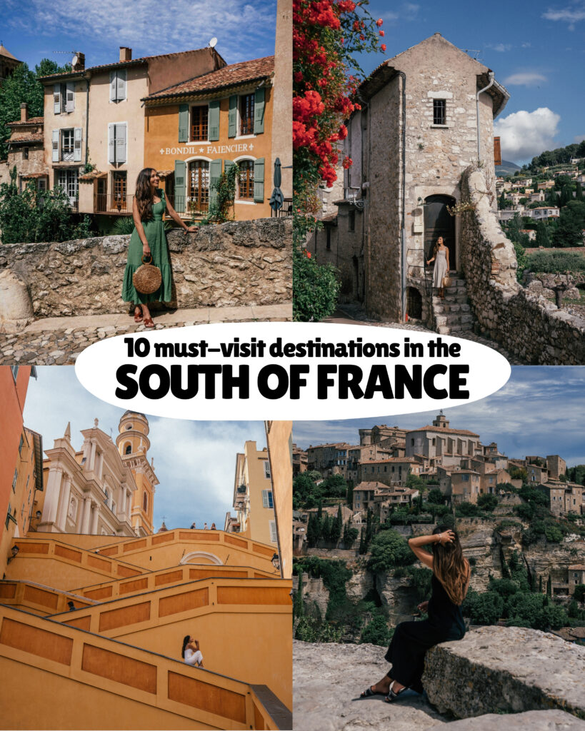 Travel guide to 10 Must-Visit Destinations in the South of France including Menton, Gordes, Moustiers-Sainte-Marie, Eze and more.