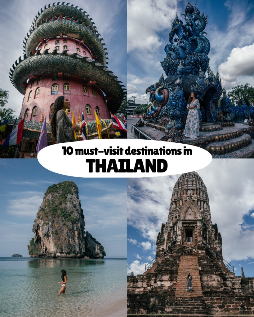 The top 10 places to visit on your next trip to Thailand including Chiang Rai, Krabi, Koh Lipe, Bangkok, Ayutthaya, Koh Samui and more.